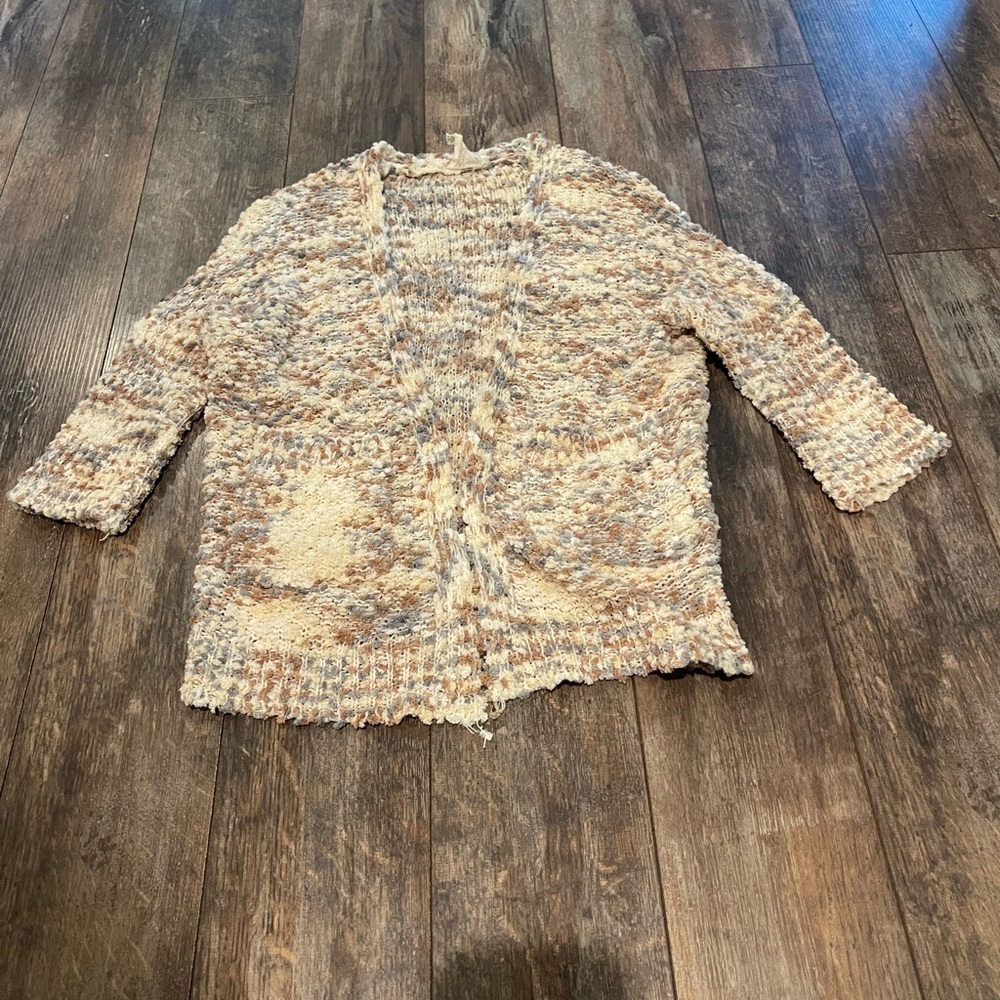🍎Hayden Textured Knit Cardigan in Cream and Brown